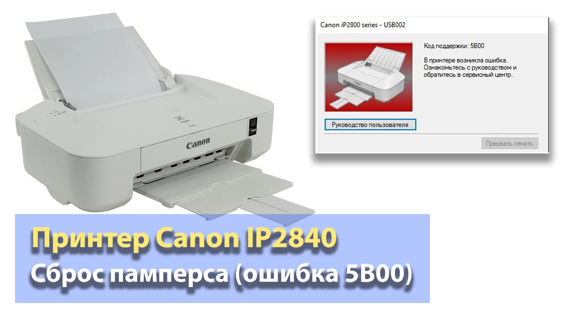 5b00 Canon. PIXMA ip2840. Ошибка 5в00 принтер Кэнон. Сброс памперса canon pixma