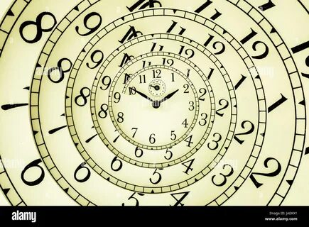 Download this stock image: Detail of a used mechanical clock with hypnotic ...