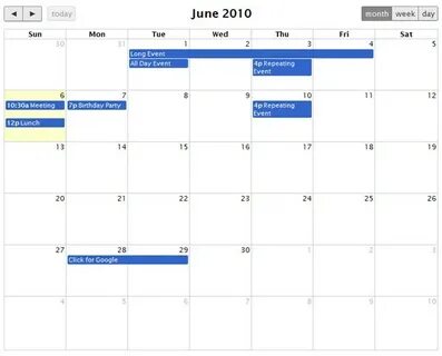 Html calendar