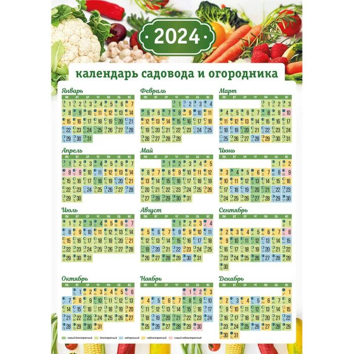 Календарь садовода январь 2024 года