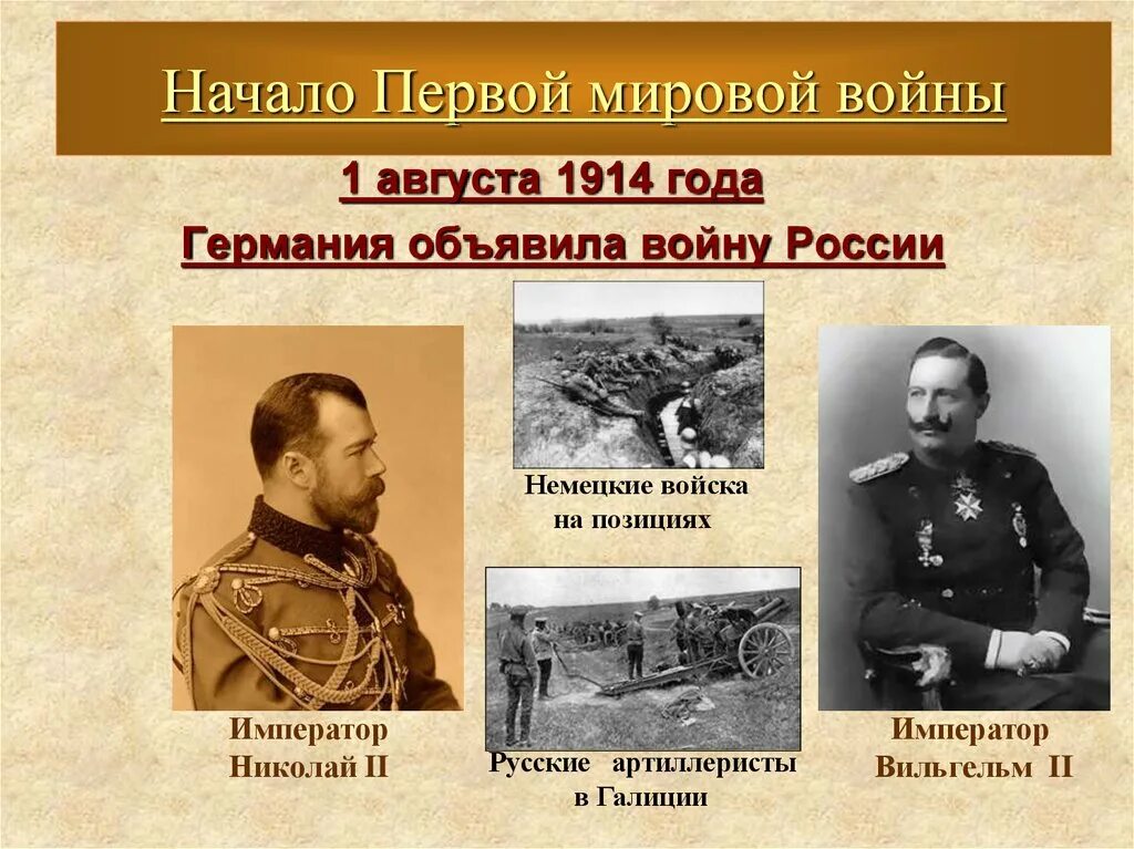 Кто начал войну украина или россия первым. Начало первой мировой войны 1914 г. 1 Августа 1914 — Германия объявила войну России..
