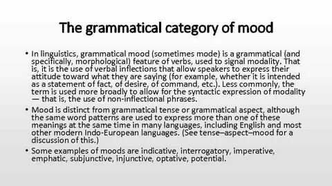 Grammatical categories