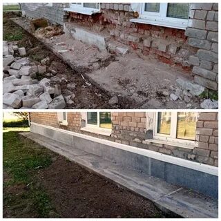 Между отмосткой и фундаментом