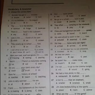 Vocabulary 1 choose the correct word