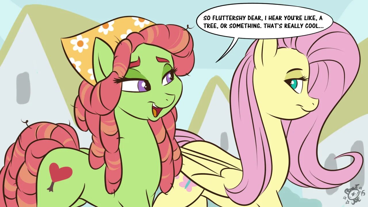 Три Хаггер и Флаттершай. Три Хаггер МЛП. Tree Hugger пони и Fluttershy. Tree Hugger x Fluttershy. Pony english