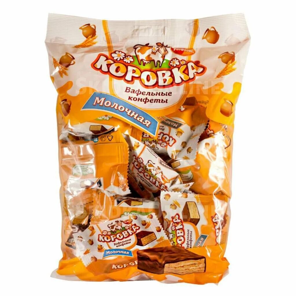 Карамель. Ротфронт конфеты "коровка"молочная (ваф. Конфеты коровка топленое молоко рот фронт. Конфеты кор. Конфеты коровка молочная 250г.