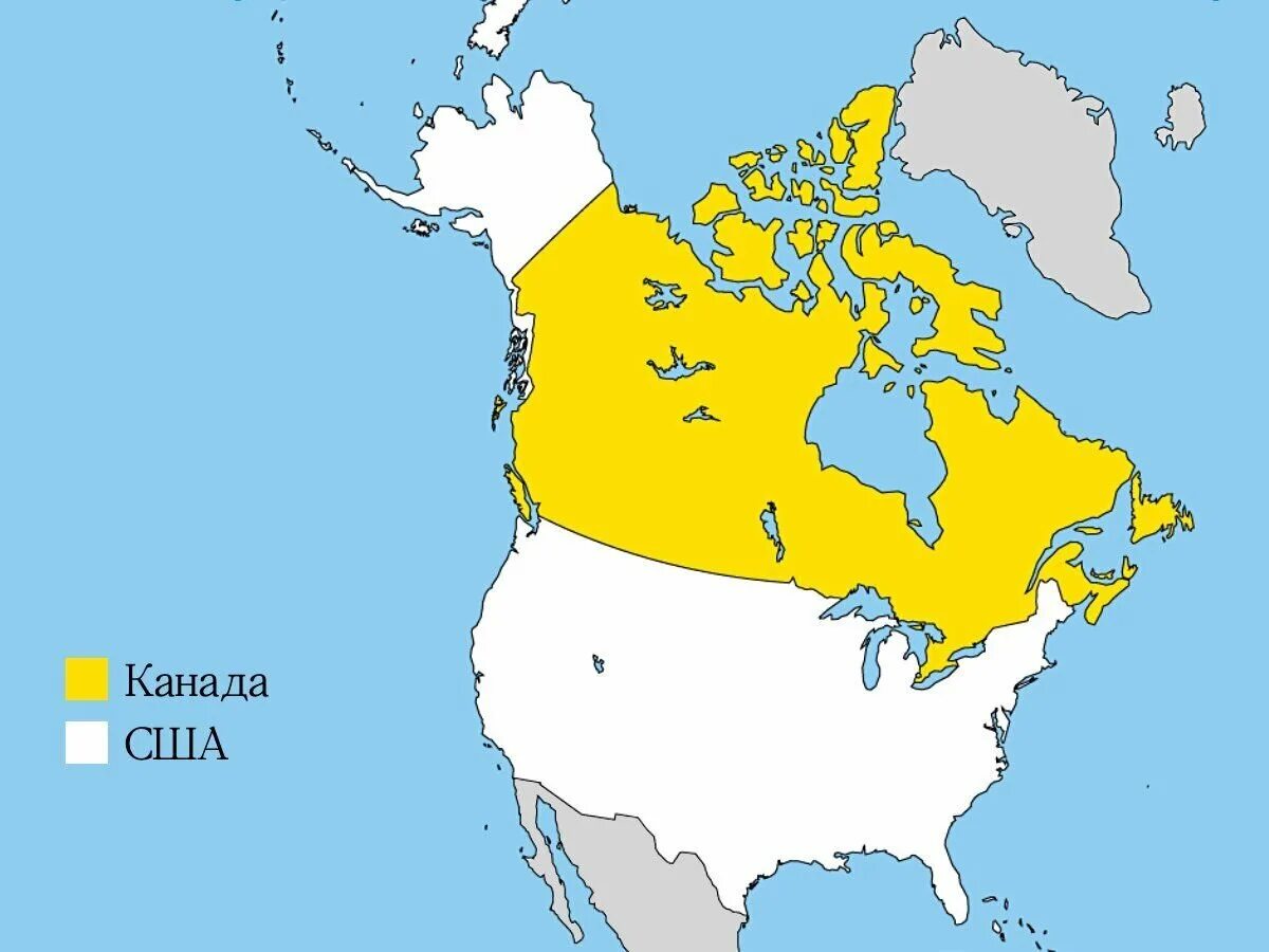 Расположение Канады на карте. Границы Канады на карте. Канада географическое положение карта.