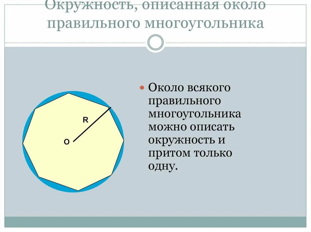 Определение описанного многоугольника. Окружность описанная около правильного многоугольника. Окружность описанная вокруг многоугольника. Многоугольник описанный около окружности. Правильные многоугольники и окружность.