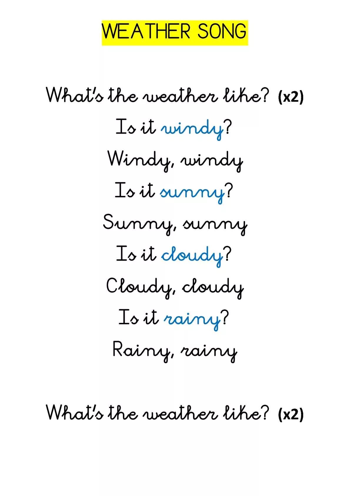 Песня what the weather like. Weather Song. Песенка weather. How is the weather Song. Sweater weather текст.