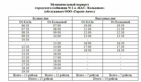 Расписание автобуса 6 на завтра