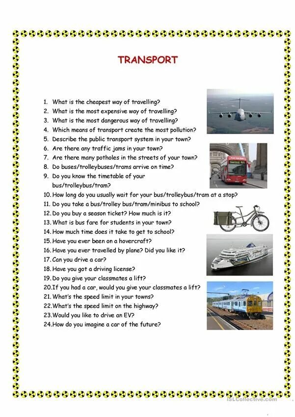 Means of transport Worksheets 8 класс. Means of transport упражнения. Means of transport задания. Means of Transportation Worksheet. Questions about travelling