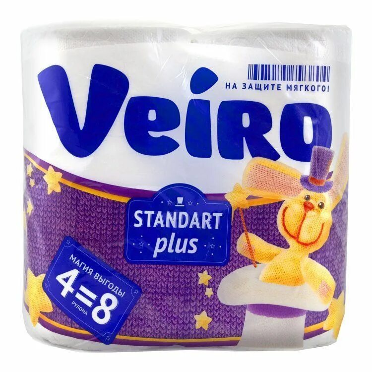 Standard plus. Туалетная бумага veiro standart plus бел 2 слоя, 4шт. туалетная бумага veiro standart plus 2 сл, 4 шт,белая. туалетная бумага linia veiro standart plus белая 2 слоя. туалетная бумага &quot;standart plus&quot;, veiro, 2 слоя, 4 рулона.