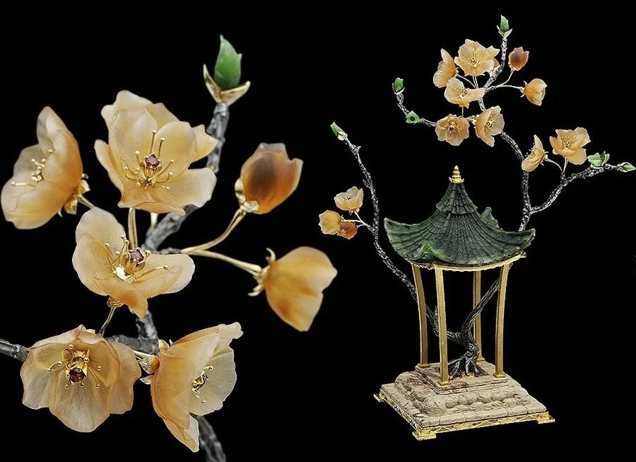 Ювелирный дом Anna Nova цветы. Золотая сакура