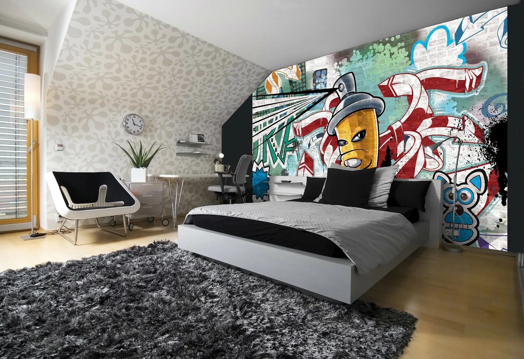 Leitmotiv Graffiti bedroom, Teen bedroom designs, Graffiti room