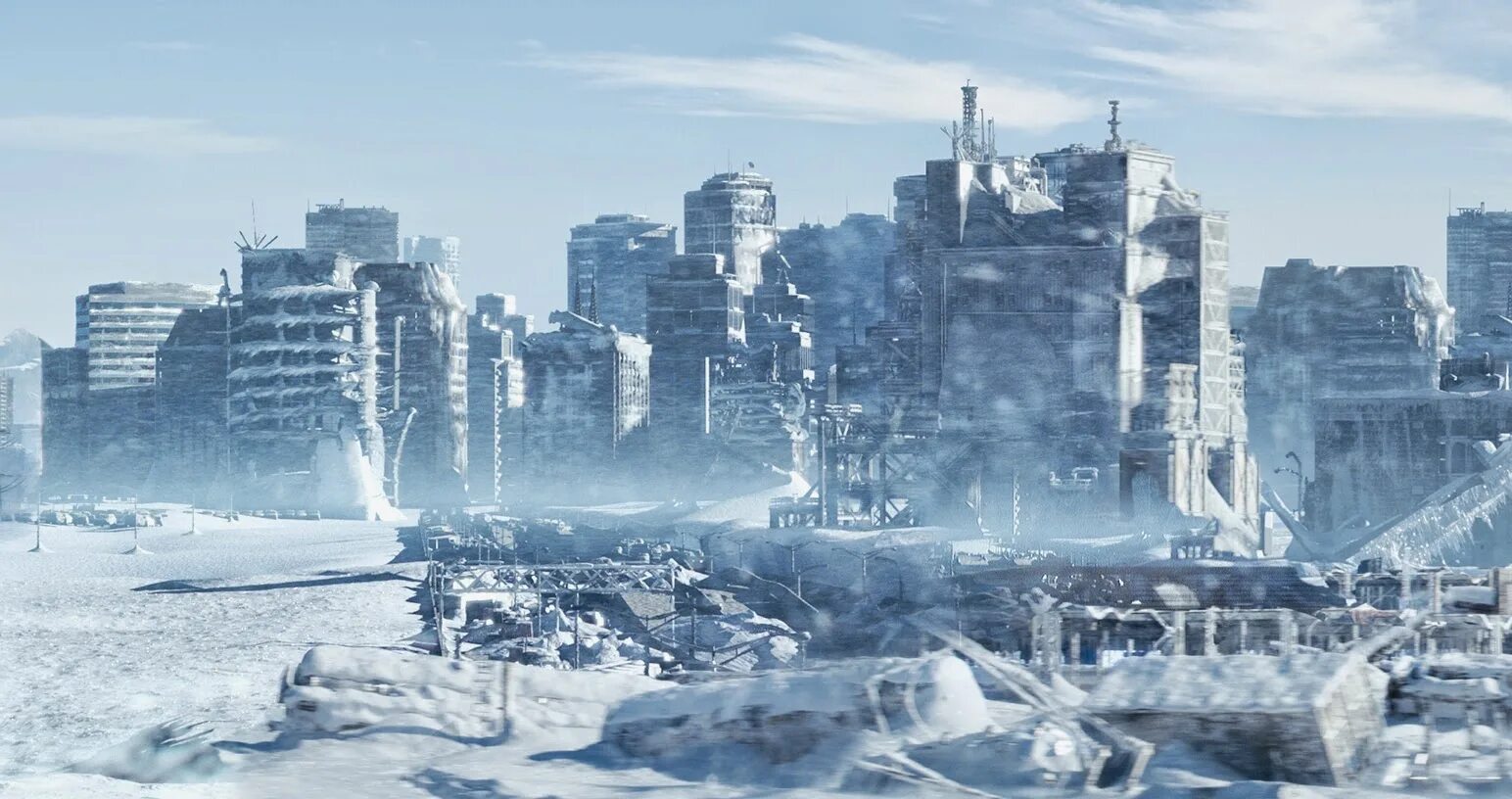 Nuclear city. Морозный апокалипсис дизельпанк. Ядерная зима. Замерзший город.