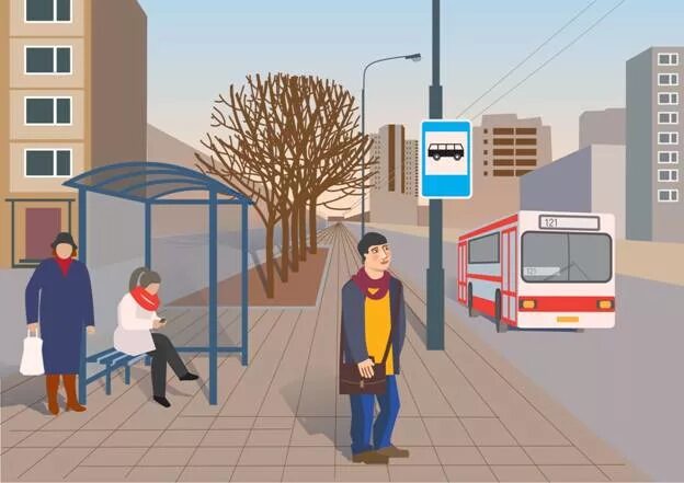 Аня ждет автобус на остановке изобразите. Автобусная остановка иллюстрация. Автобусная остановка для детей. Остановка общественного транспорта рисунок. Люди на остановке.