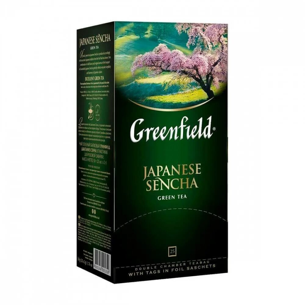 Зеленый чай гринфилд в пакетиках. Чай Гринфилд Japanese Sencha. Чай зеленый японская Сенча Гринфилд. Чай Гринфилд зеленый 25 пакетиков. Чай черный Гринфилд зеленый 25 пак.