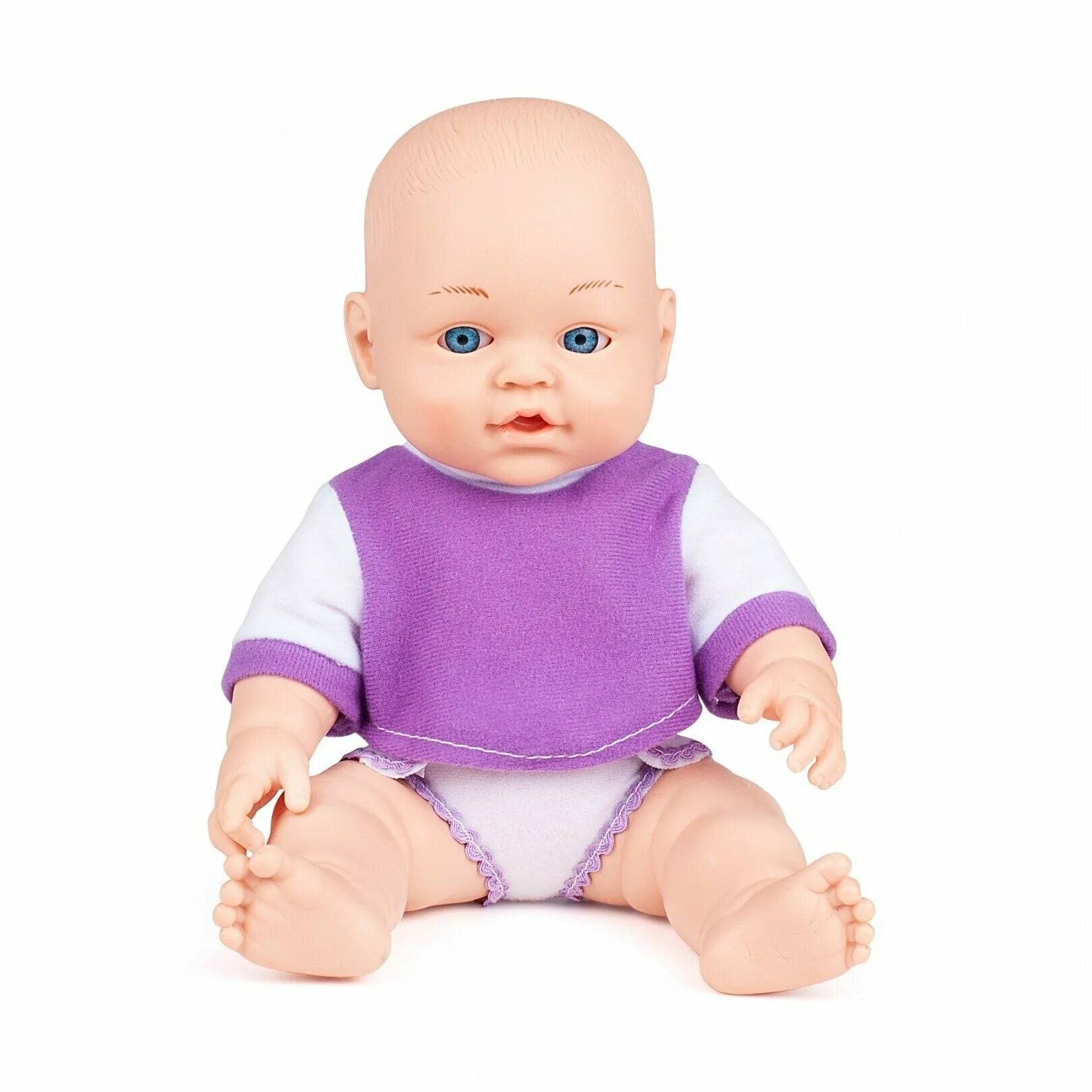 Пупс "малыш", 2446580. Кукла nines d'onil. Пупс малыш. Пупс nines artesanals d'onil малыш в комбинезоне и шапке в сиреневой одежде (в коробке), 43 см. Пупс малыш.
