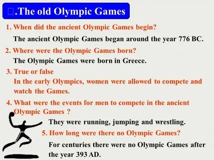 The olympic games take place