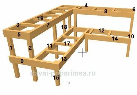Чертеж полков в бани