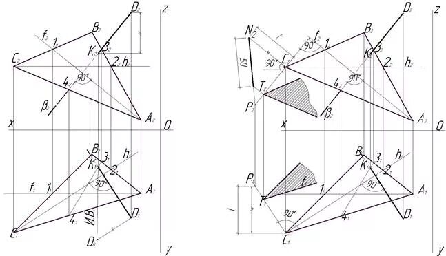 Эпюр 4 начертательная геометрия. Построить плоскость параллельную плоскости заданной треугольником. Плоскость параллельная плоскости треугольника. Эпюра монжа треугольника. Эпюр 2 начертательная геометрия.