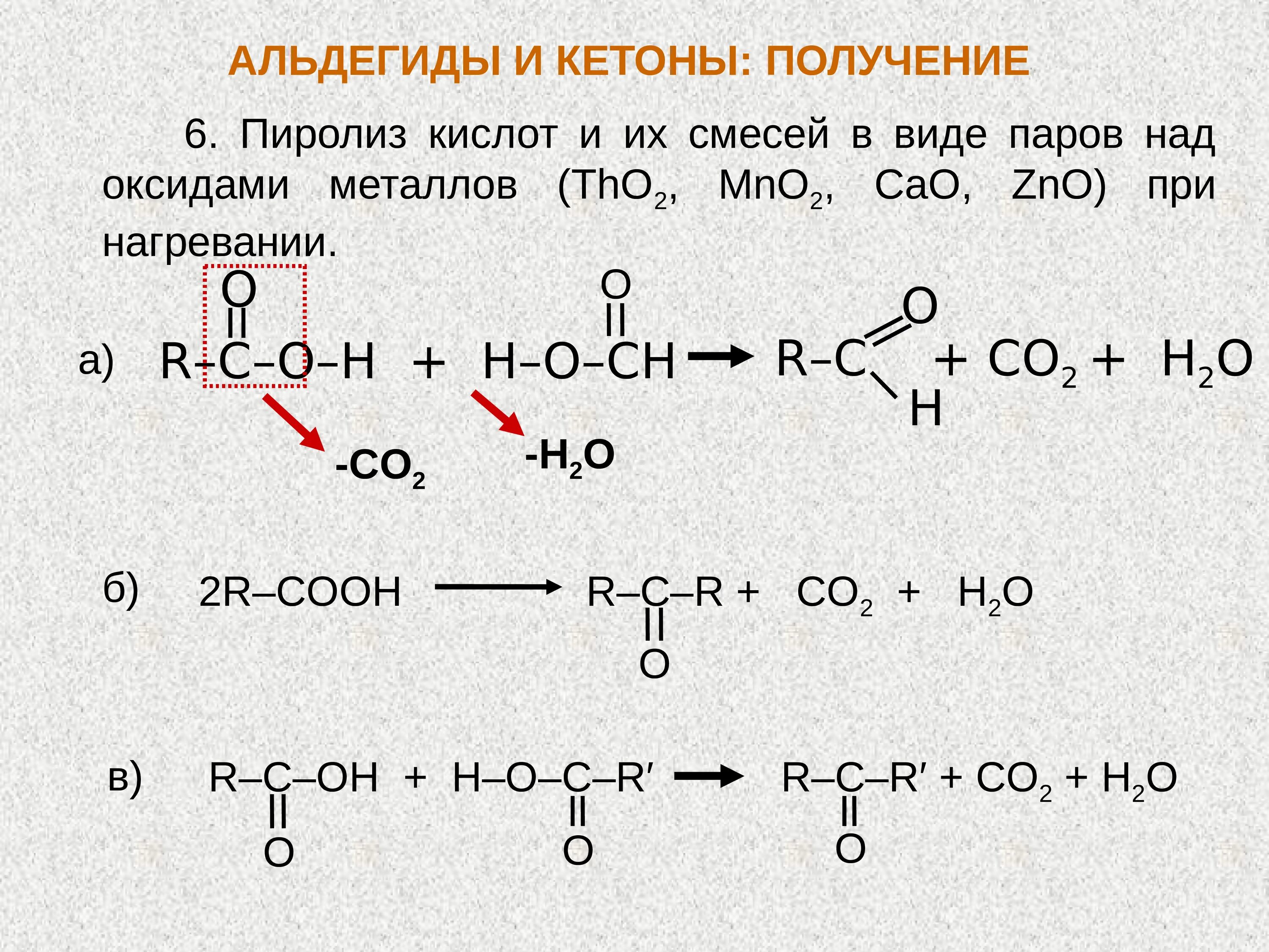 Цепочки альдегиды и кетоны степенин