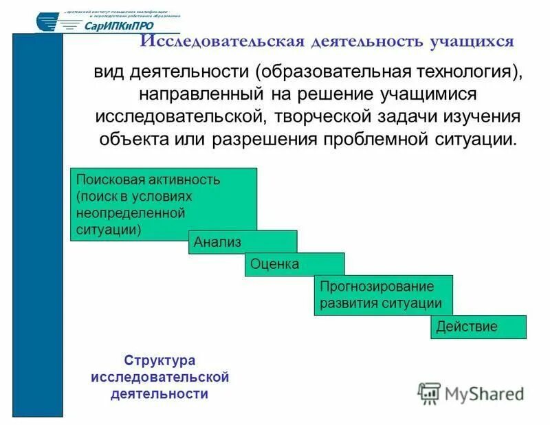 Процесс развития творческих исследовательских