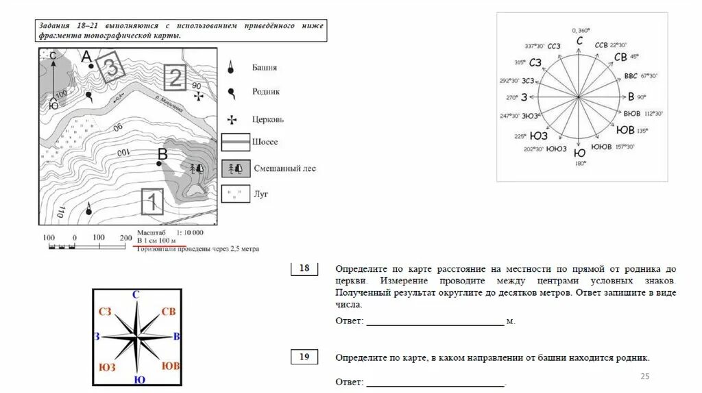 Решу огэ география 9 задание. Огэ география. определите по карте, в каком направлении. карта огэ география. родник на карте огэ по географии.