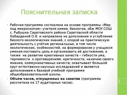 Рабочая записка