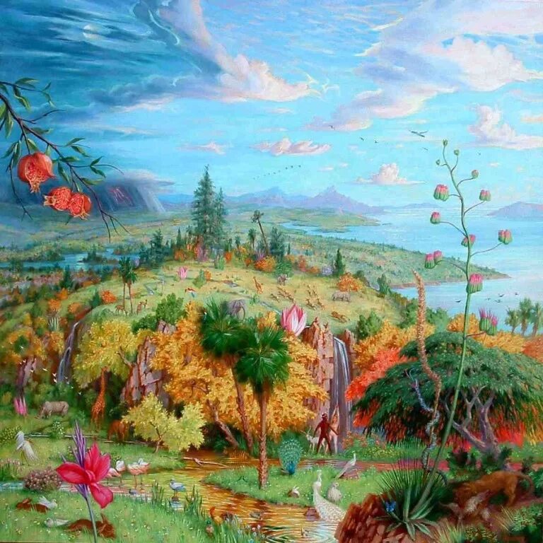 Ли рай на самом. Пейзаж рая. рай картина. изображение рая. пейзаж в раю.