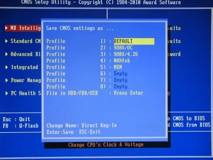 Cmos setting