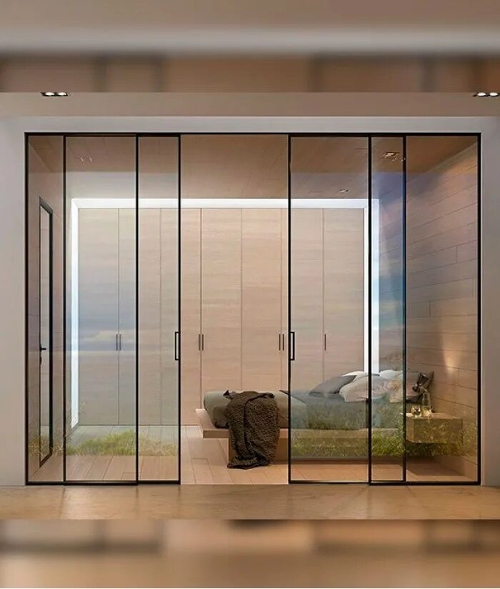 Узкий бассейн на участке. Шкаф купе миррор. Frameless design. Зеркальная раздвижная дверь. Raumplus s1200 распашная.
