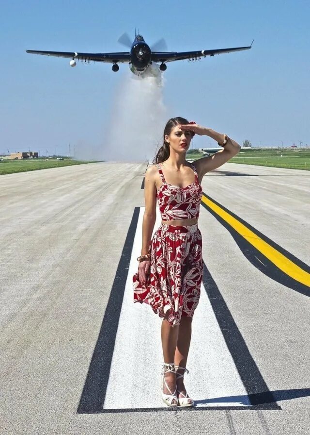 #women, #women outdoors, #sitting, #aircraft, #vehicle, #Lockheed P-2V Neptune W