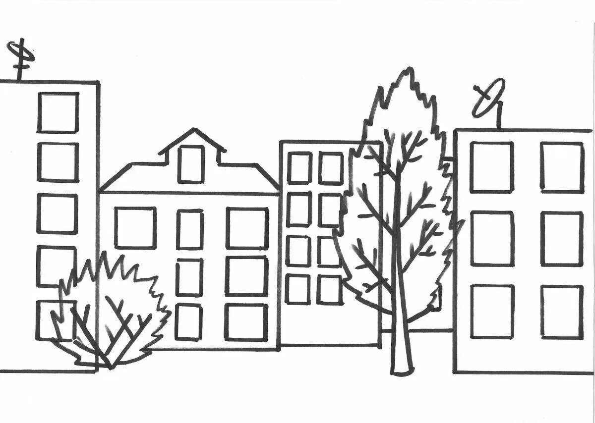 Раскраска город для детей распечатать Champ de Mars coloring page Free Printable Coloring Pages
