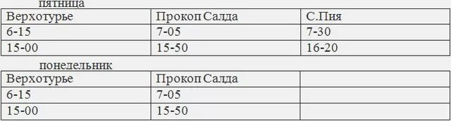 Расписание автобуса 109 верхняя салда нижний тагил