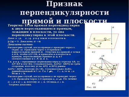 Если прямая перпендикулярна 2 пересекающимся прямым