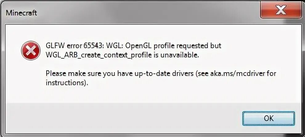Ошибка при запуске МАЙНКРАФТА. Ошибка 65542 при запуске майнкрафт. GLFW Error 65543 майнкрафт. GLFW Error 65543: WGL: OPENGL profile.