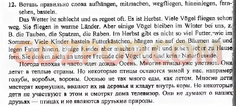 Немецкий язык 6 класс номер 5