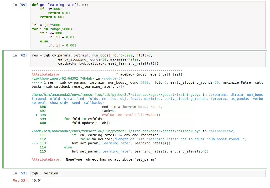 ATTRIBUTEERROR Python что это. Object has no attribute. 'NONETYPE' object has no attribute 'get'. Xgboost код.