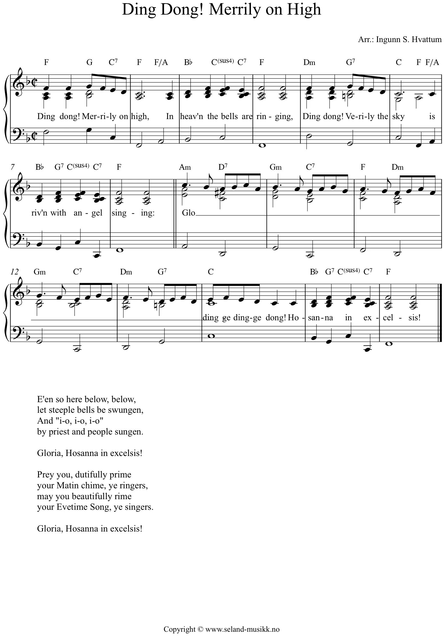 Out of line песня merrily. Ding dong Merrily on High Ноты. Ding dong Merrily on High Ноты для хора. Ding a dong Ноты. Ding Ding dong Ноты.