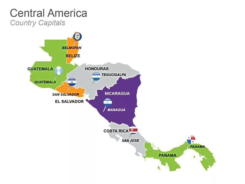 Государственный язык центральной америки. Центральная Америка. Центральная Америка Capitals. Центральная Америка Capitals of Countries. Карта центральной Америки.