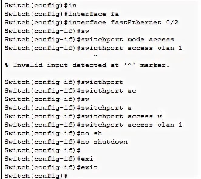 Switch configuration