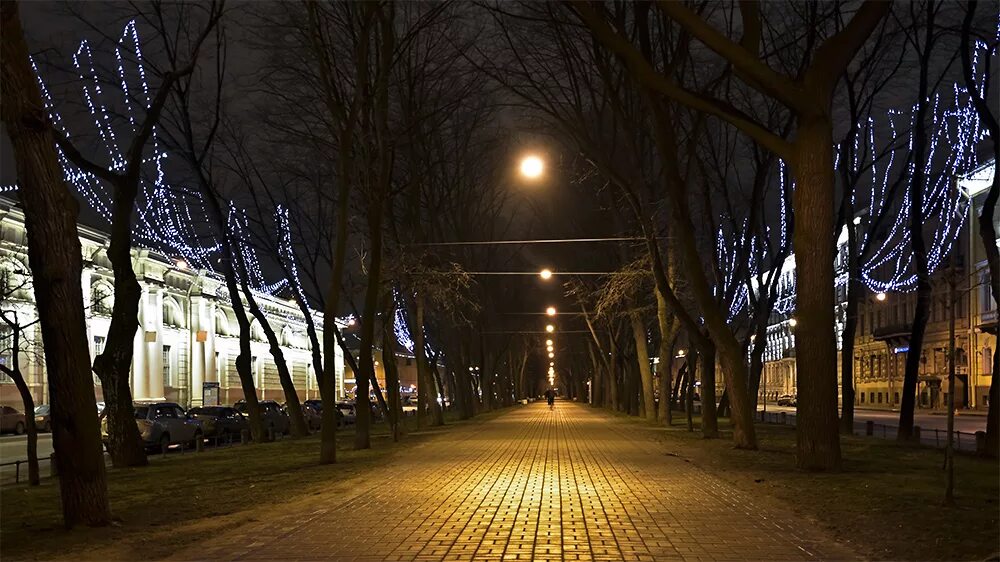 Бульвары ночью