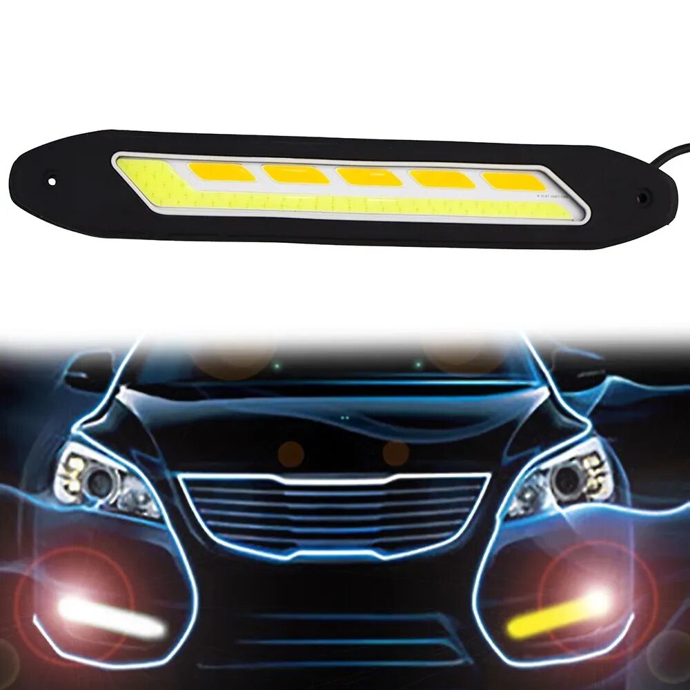 Led фара с поворотником. Огни ходовые drl-14см,12v 5,2 вт, cob. led auto light дхо. ходовые огни 8led-drl (к-т 2 шт.). дхо cob.