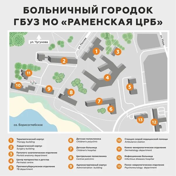 Больничный городок 4. Раменская ЦРБ схема корпусов. Цито схема корпусов. План корпусов цито Приорова.