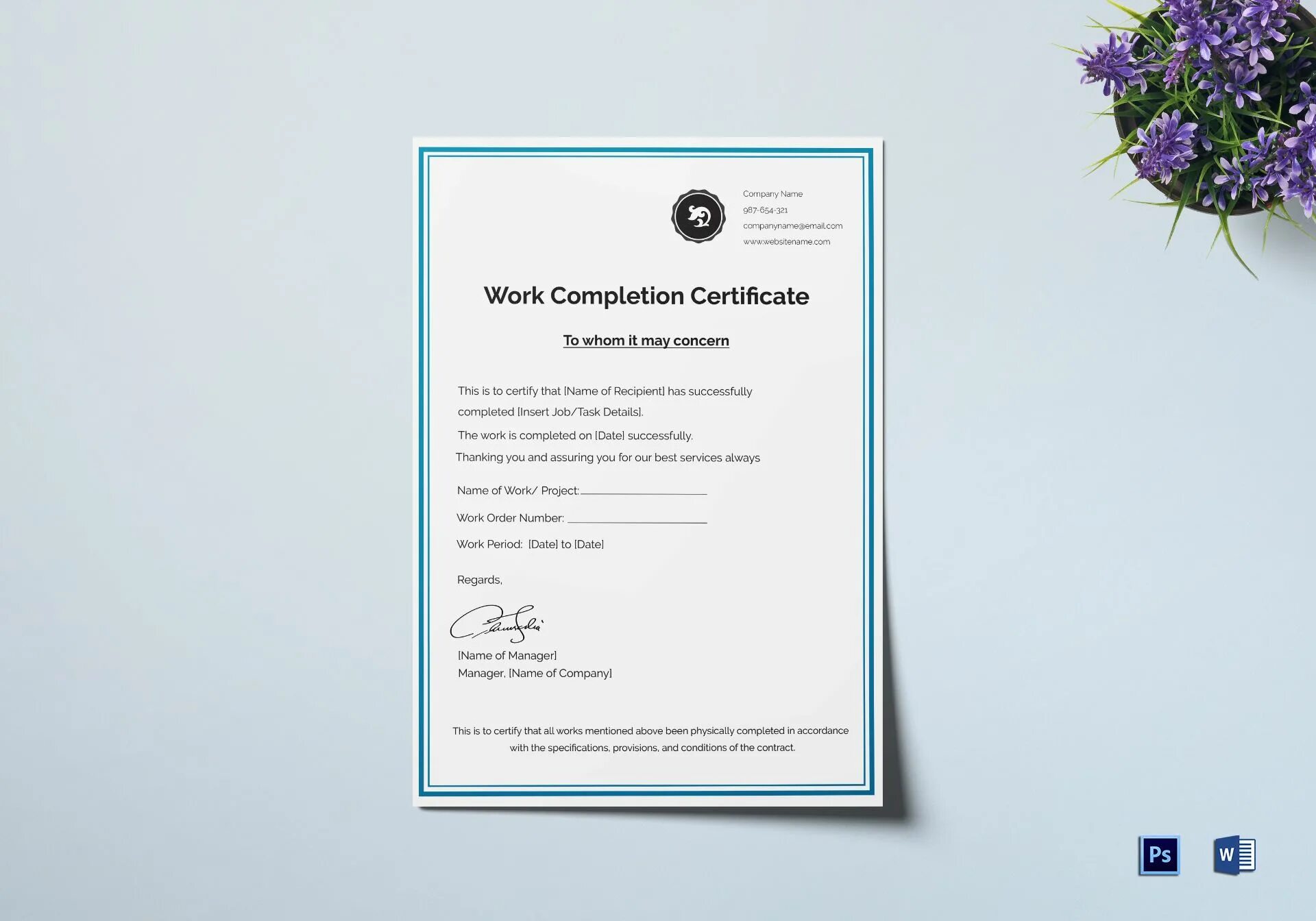 Work completion Certificate. Work Certificate. Certificate from the place of work. Completion of work.