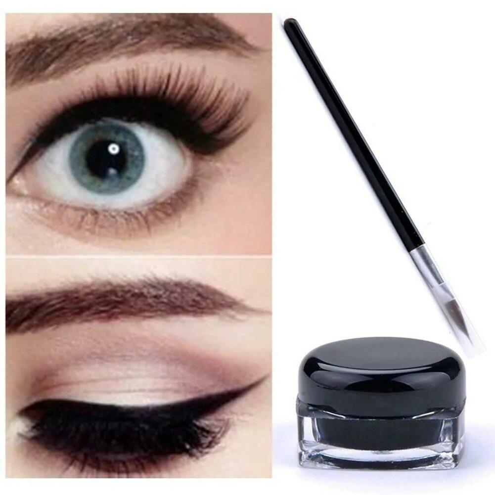 Eyes gel liner. Подводка для глаз с кистью Eyeliner with Brush. Подводка-лайнер для глаз perfect Eyes Longkinny Gel Pen Liner, 0.6g. Bd Gel Liner lasting Color подводка гелевая д/глаз т 01 7шт/уп. Подводка гелевая influence Beauty тон 02.