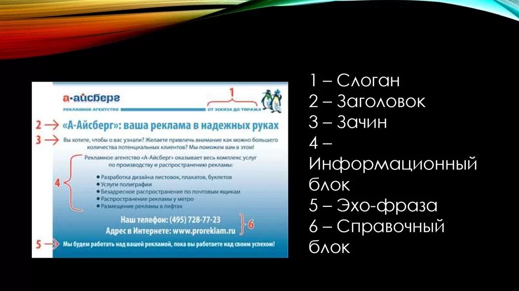 Информационный блок пример
