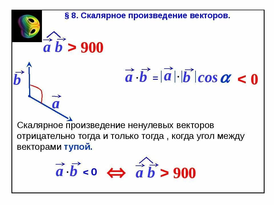 Произведение векторов может быть отрицательным. Скалярное произведение векторов отрицательно. Скалярное произведение ненулевых векторов отрицательно. Скалярное произведение векторов отрицательно если.