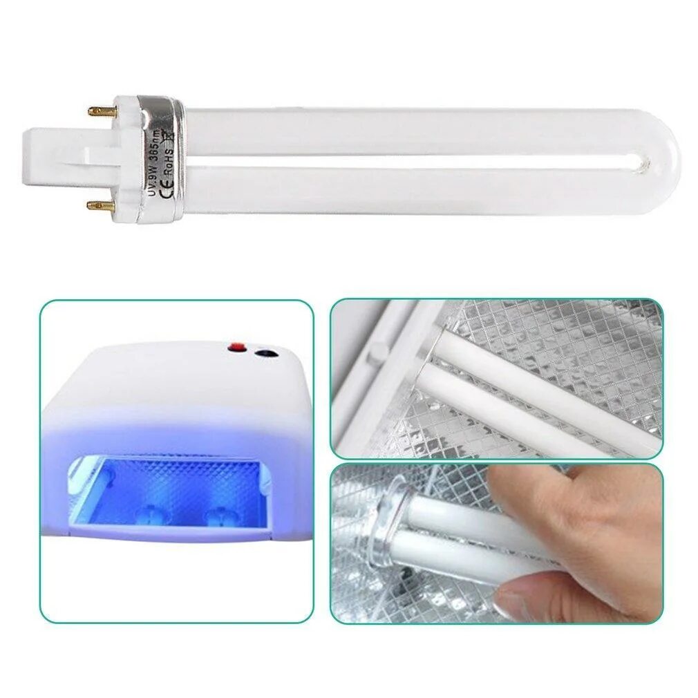 Professional Nail Art UV Gel Dryer 9W Light Lamp Tube Manicure Tool купить недор